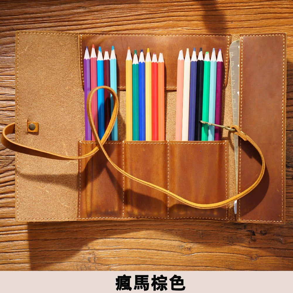 Wholesale Bidding Cowhide Retro Pen Bag